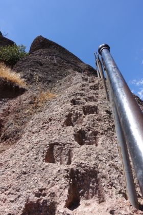 "Steps" in another near vertical section of trail.