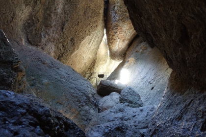 Out the other side and through the gate. Fortunately, the cave was open today.