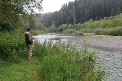 Dad's photo of me at the creek.