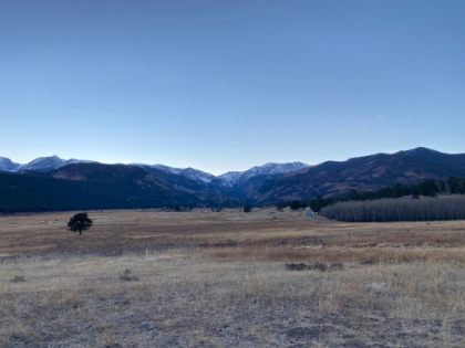 Driving out of Rocky Mountain National Park on my way back to Denver via Boulder. Huge meadows with snow capped mountains in the distance. This whole area must be amazingly green in the Spring. I need to get back here again soon!