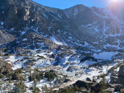 So instead, I followed some tracks that went up and around the lake. It was probably an unnecessary detour, but oh well. Before all too long I had successfully made it to the day's destination.