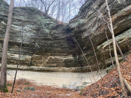 What would normally be another waterfall in Basswood Canyon is just a wet streak today.