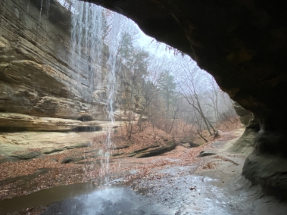 The view from behind the falls!