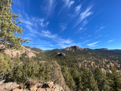 Looking out across the park towards the Staunton Rocks.