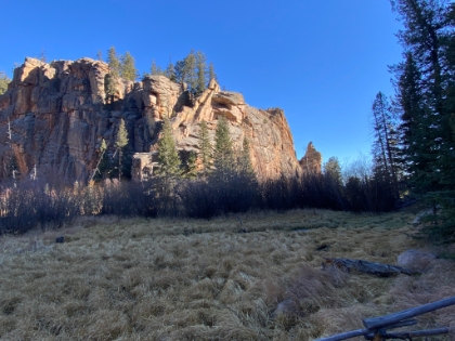 Heading away from the pond on the Chimney Rock trail towards Elk Falls.