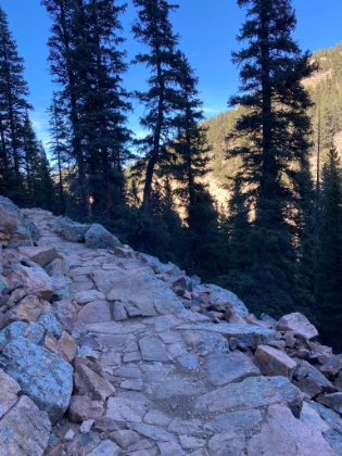 Heading back from the falls now. This section of trail must have been a lot of work!