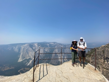 Dr. Rock and his daughter at Taft Point. It's a challenging spot if you have any fear of heights!