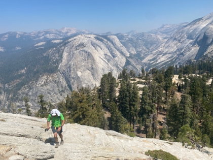 Dr. Rock powering up the steps of Quarter Dome (now evidently called the subdome).