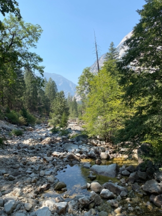 Looking down Tenaya Creek towards Mirror Lake.