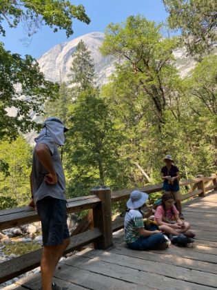Time to stop for some lunch. We have to eat on the bridge in the sun because the gnats are swarming in the shade.