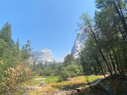 Looking across the "lake" at Mt. Watkins. The lake has been getting progressively smaller over the years, especially during the drought. And this time of year, there's hardly a drop of water left to be seen.