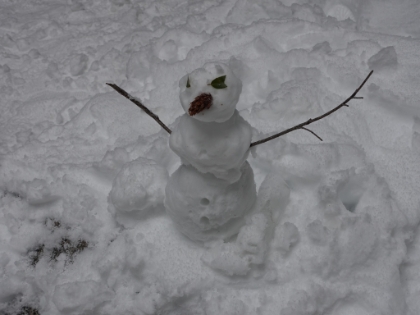 Creative little snowmen dot the trail along the way.