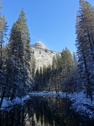 North Dome above the Merced River.