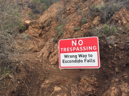 There's a route to the top of the upper falls, but they clearly don't want people taking it.