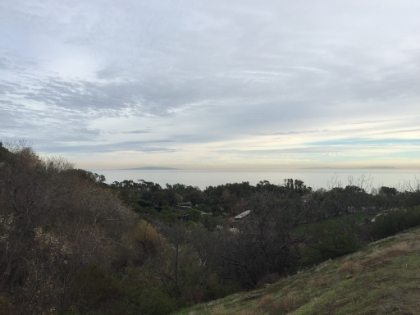 Heading back down with some nice ocean views.