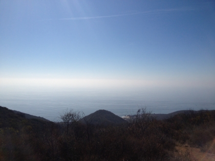 Looking down at the first peak below.