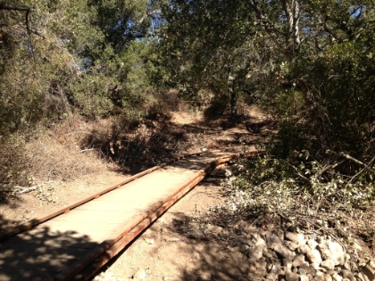 Renovation work to a small recreation area. It looked like there had been heavy damage in the previous year's floods.