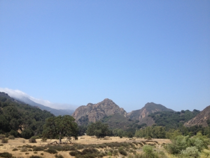 Starting out on the valley floor with a long climb ahead. The plan is to take the same roughly 14 mile route as the Malibu Creek Xterra race.