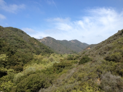 The view towards Topanga from about halfway up the Rustic Canyon wall.