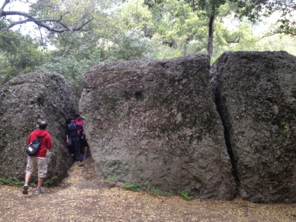 Split Rock about a third of the way around the loop on the Mishe Mokwa trail.