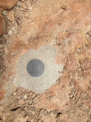 Geological marker on Tri-Peak.