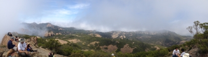 A panoramic look inland from Sandstone Peak.