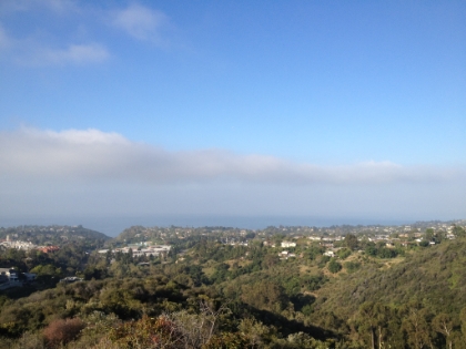 Some great ocean views on a clear morning. The notch in the bluffs towards the left is Temescal Canyon, which I drive down to PCH every morning for work.