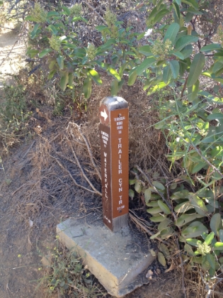 Trailer Canyon trailhead from the top of the Temescal Ridge/Canyon loop.