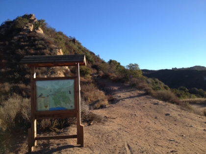Eagle Rock Junction. Top of the Musch Camp trail where it meets the fireroad. Start of the last leg to Eagle Rock.