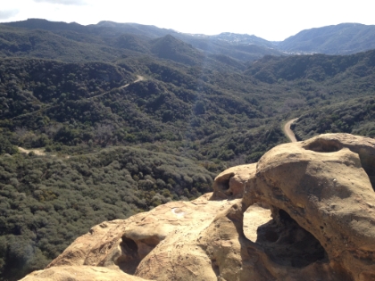 The ledge and tiny rock cave on top of Eagle Rock where people like to hang out.