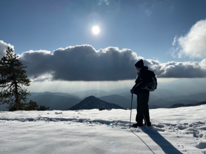 Getting ready to head back down. The ominous clouds are almost gone now, and they look pretty cool.