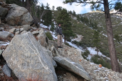 Extra layers of clothes get added as we near the ridge and the temperature drops.