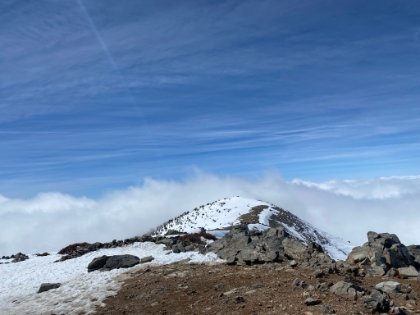 West Baldy. Not too much snow left on the exposed summit.