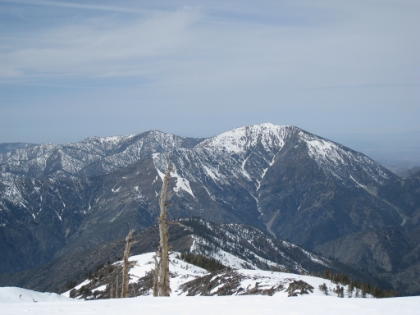 I am embarrassed to say, but in my past photo albums I have said that this peak was Mt. Baldy. This trip, I finally realized this is not Baldy (in fact it's not even close). I begun to wonder after I saw how little snow there was. I'm not exactly sure what peak this really is.