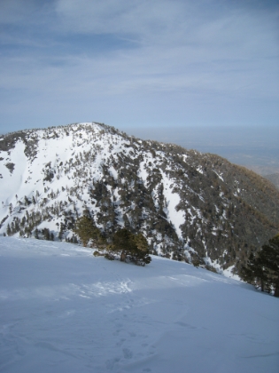 A look at Dawson Peak on the way back. 1300' of treacherous downhill followed by 800' of extremely steep uphill. During that uphill I began to think I might not actually be able to make it back today. I was totally exhausted and almost out of food. That was the hardest 800' of incline I have ever done in my life, bar none. All I could think of was putting one foot in front of the other and hoping the climb would eventually end.