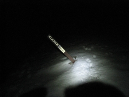 Back to the trailhead at last! For some reason, walking through the forest in darkness doesn't bother me too much as long as I'm moving. But when I stopped to take off my crampons, I was definitely looking over my shoulder every time I heard a sound. People were txt'ing me now, and the vibration of my phone sounded like some distant owl or something, which scared the crap out of me the first time I heard it. Now it was just a matter of getting back to my car in Wrightwood. Even that turned out to be no easy task. There are no street lights in Wrightwood, and I took a couple wrong turns before finally finding my car. 10:37pm. 15 and a half hours since I left. Time to let everyone know I'm OK and then find food!