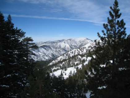 My first view of Mt. Baldy in the distance. Could I actually summit today? Ha, not a chance.