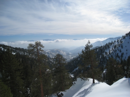 I nice view looking down at some clouds rolling in to the valley below.