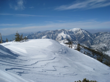 The winds, and maybe melting, create interesting patterns in the snow.
