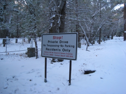 One of several "No Tresspassing" signs you have to pass to make it to the trailhead. I wonder if they really mean it?