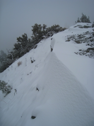 Depending on the wind, there are areas of knee deep snow. You have to be really careful where you step.