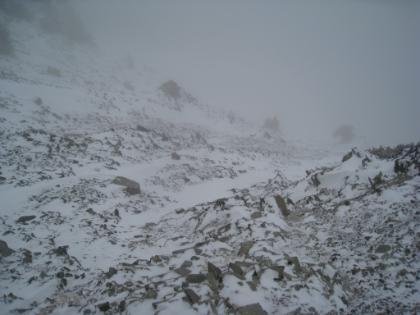 It's always hard to judge steepness in photos, but trust me, you don't want to slip down that!